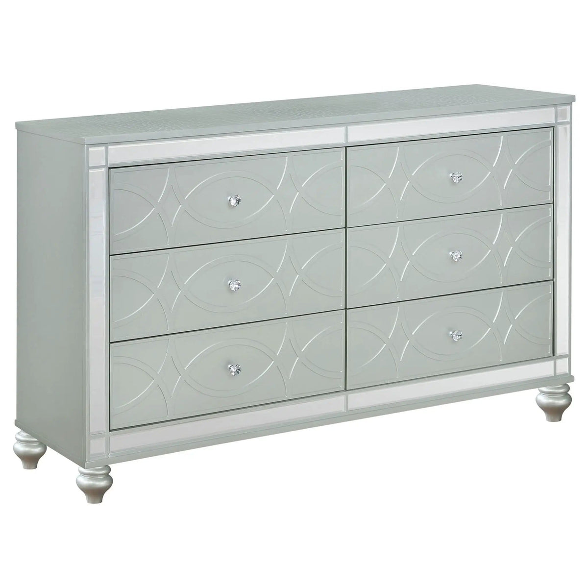 Gunnison 4-piece Queen Bedroom Set Silver Metallic | 4-Piece Set | Crystal | Bedroom