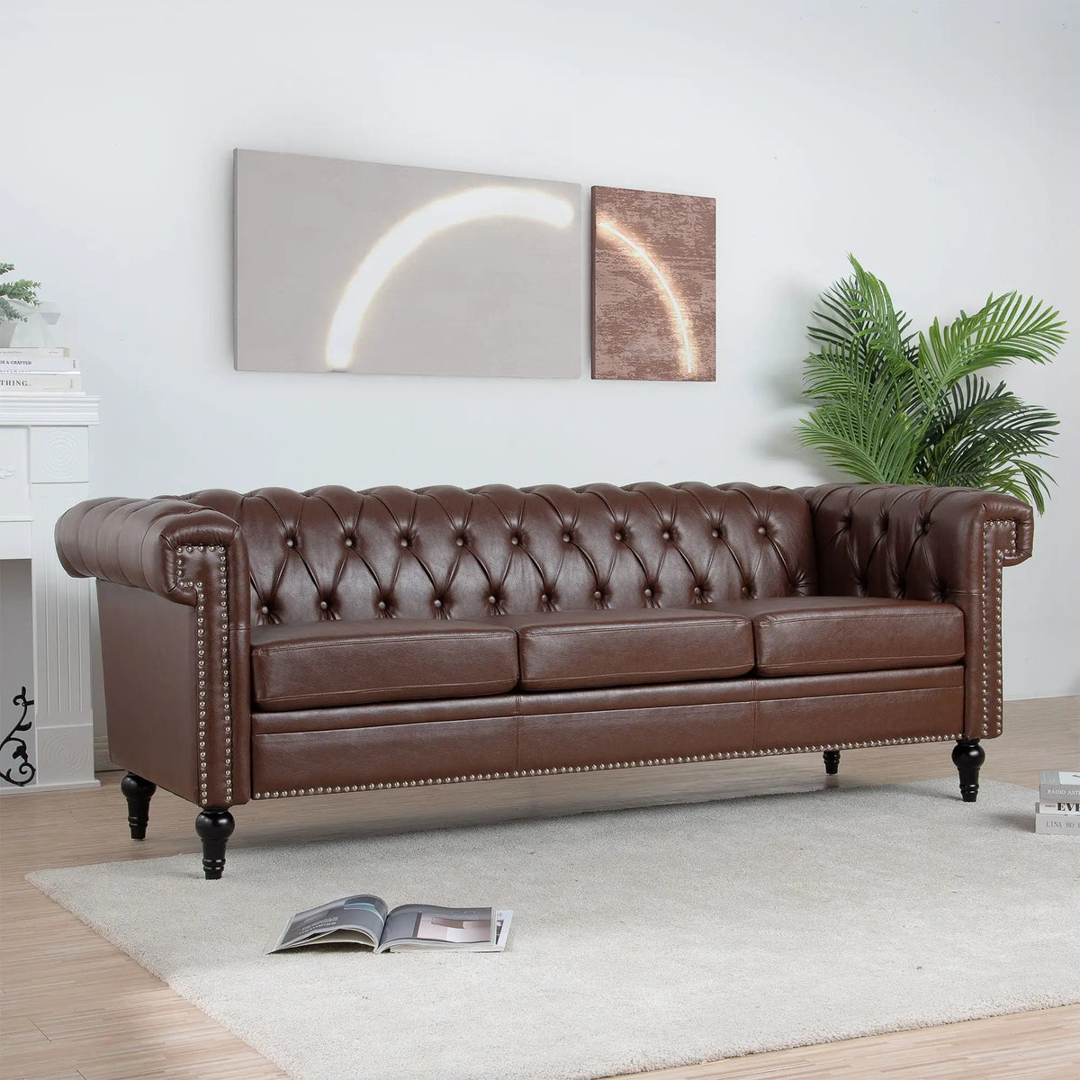 3 Seater Sofa | Square Arm Frame | Removable Cushions | High Density Fill