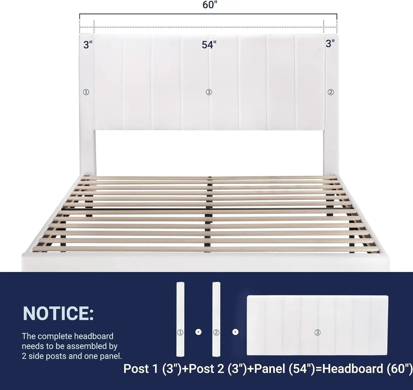 Queen Velvet Upholstered Bed Frame With Tufted Headboard from PriceLows™
