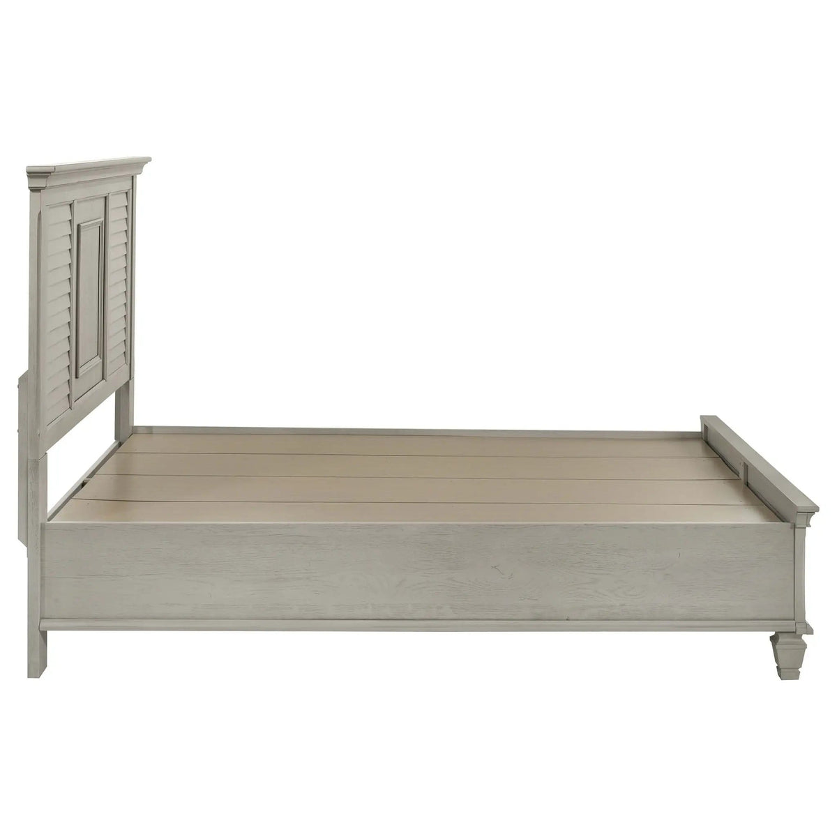 Franco Wood Queen Storage Panel Bed Distressed | 67.5 x 85.75 x 57 in | Wood | White
