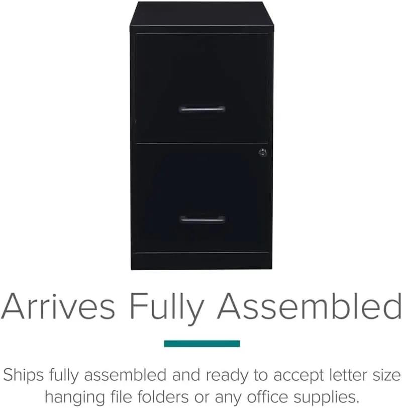Metal 2 Drawer Letter File Cabinet Black Office Storage from PriceLows™