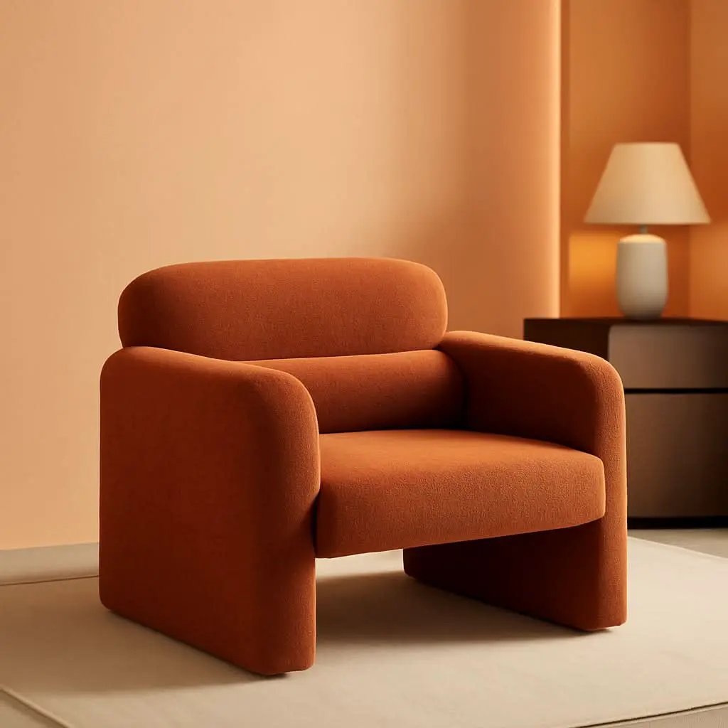 33.86 Inch Sherpa Upholstered Armchair For LivingRoom from PriceLows™