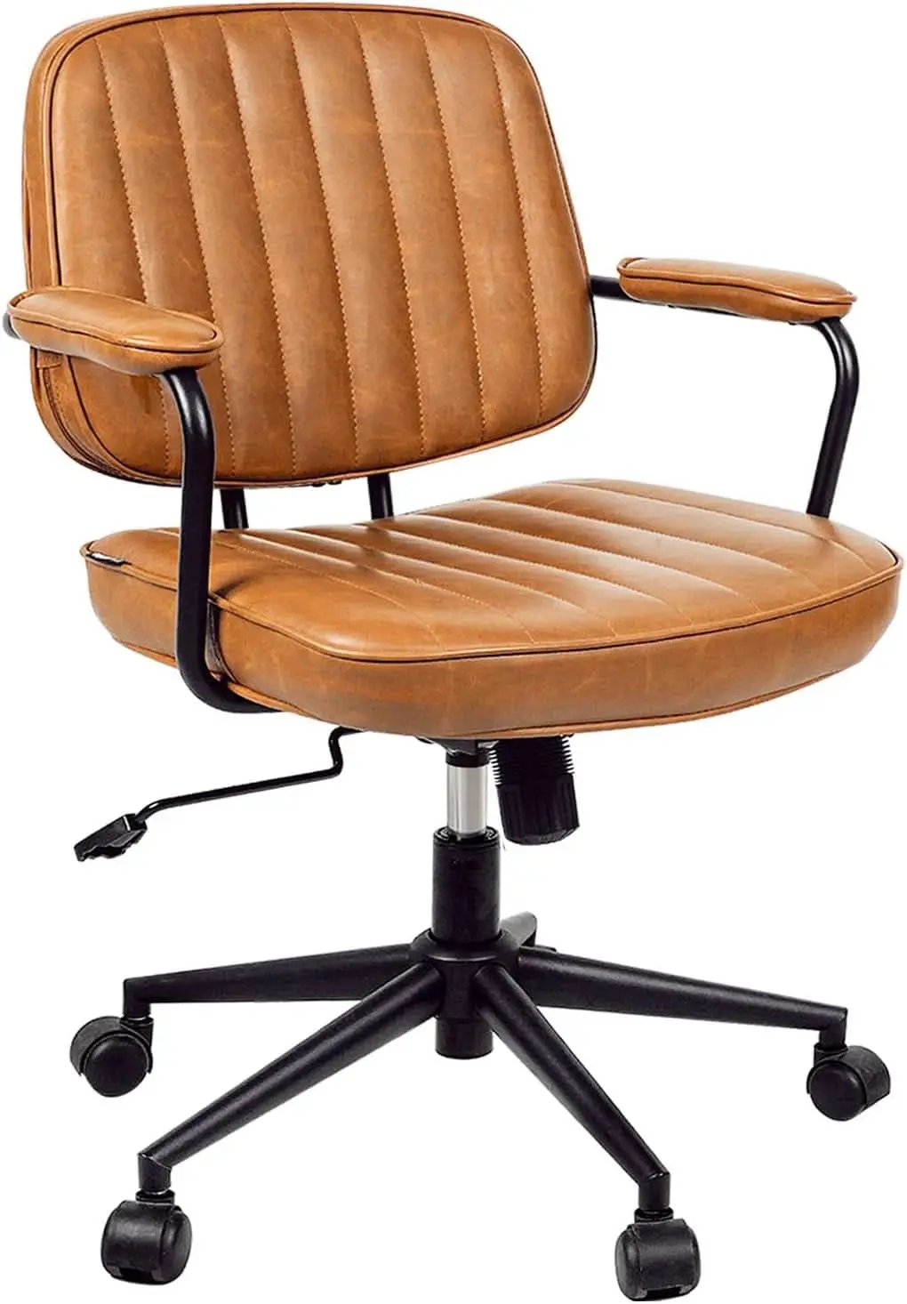 Brown Desk Chair With Wheels And Armrests Adjustable from PriceLows™