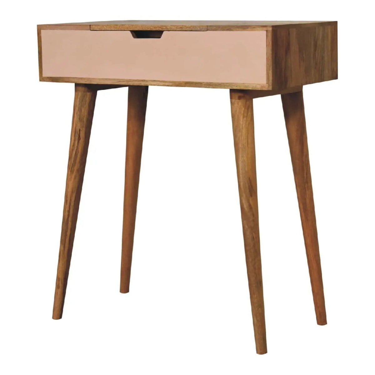 Mini Dressing Table - Vanity & Mirror | 27.56 x 13.78 x 30.71 in | Mango Wood | Pink