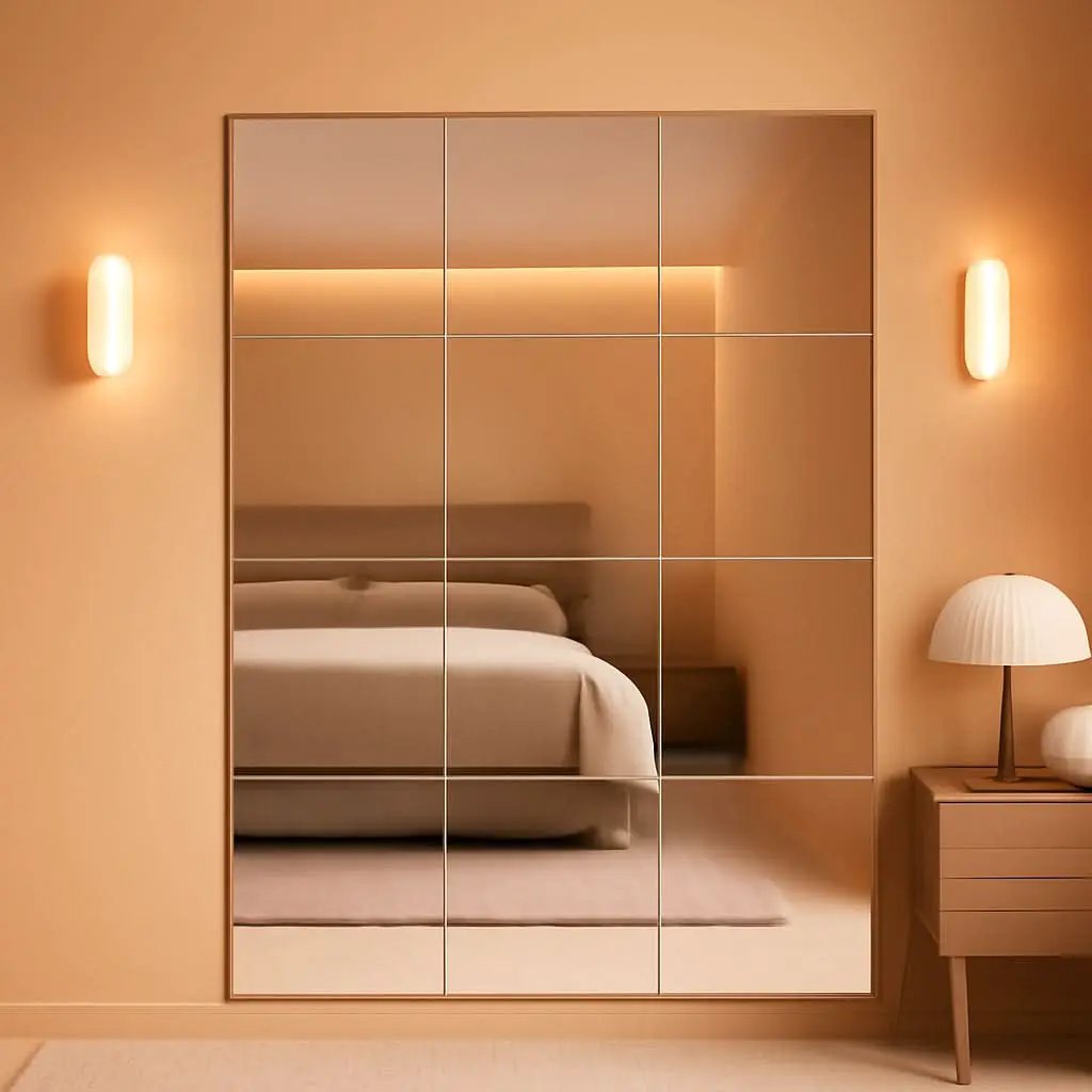 12x12 Inch Glass Mirror Tiles 16 Pack For Home Gym Wall from PriceLows™