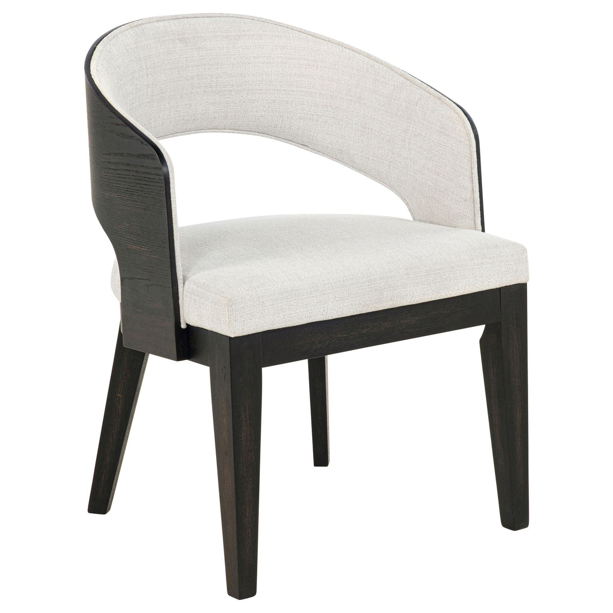 Leandro Upholstered Dining Arm Chair Cream (Set of 2) | 24.5 x 21.25 x 32.25 in | Fabric | Dining Room