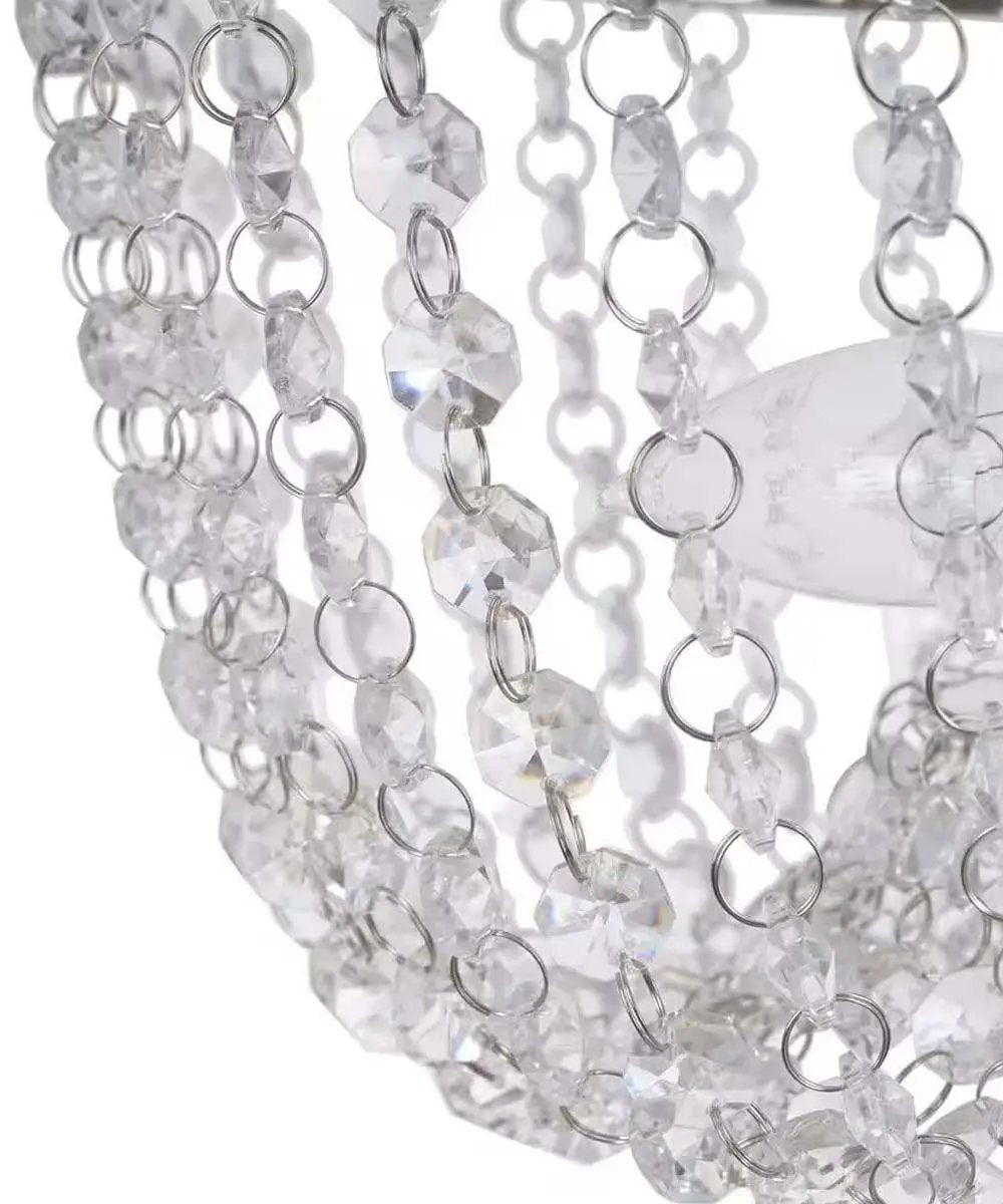 Crystal Pendant Light | 16 Inch Width | 4 Lights | Polished Nickel