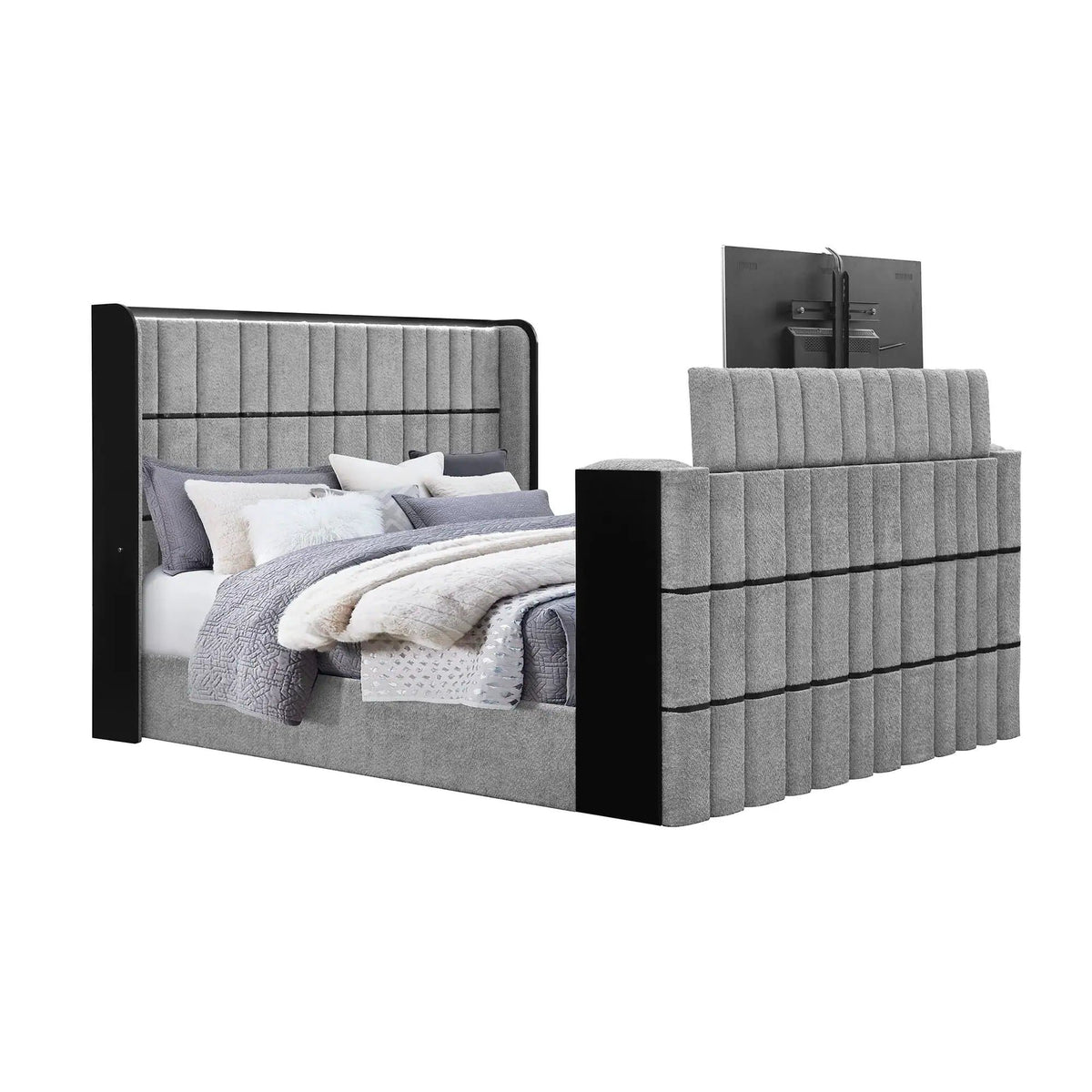 Isaiah 5 Piece Bedroom Set With TV Lift-LED, Speakers And Fireplace | 5-Piece Set | Bedroom Furniture | Bedroom
