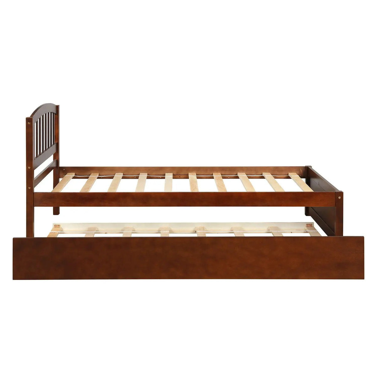 Wood Platform Bed Frame | Trundle Included | Minimalist Stylish Design | 37.5 Inch Height