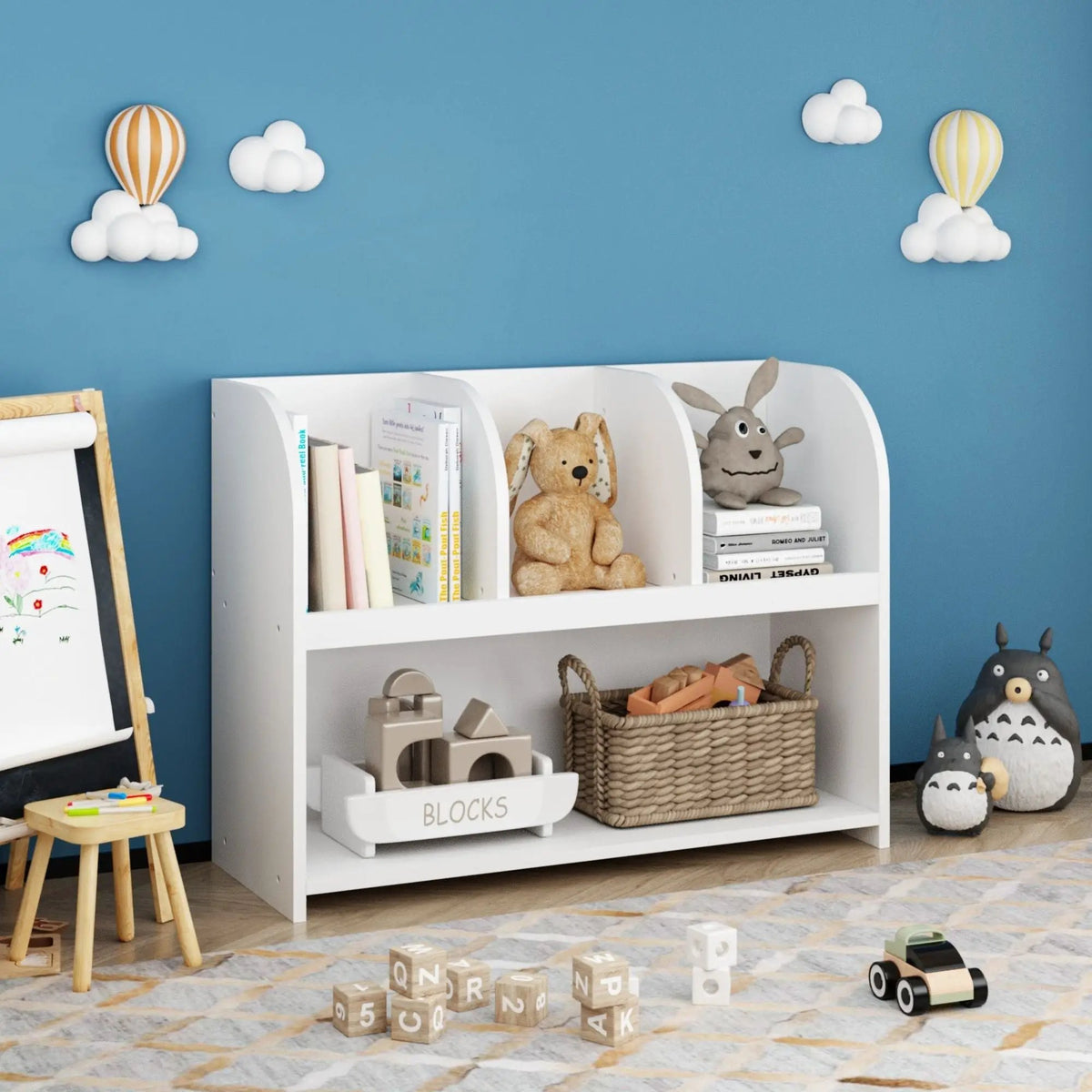 Bookcase | 4 Compartments | Wall Anchor Kit | White