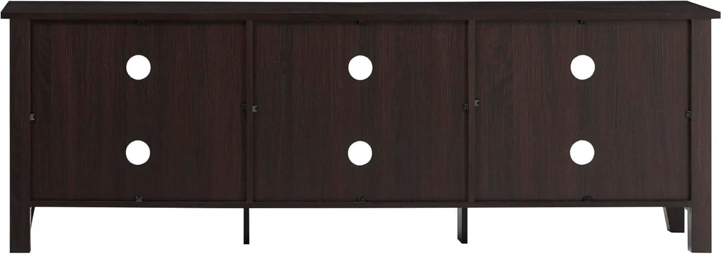 70 Inch TV Stand Espresso Finish With Adjustable Shelves from PriceLows™