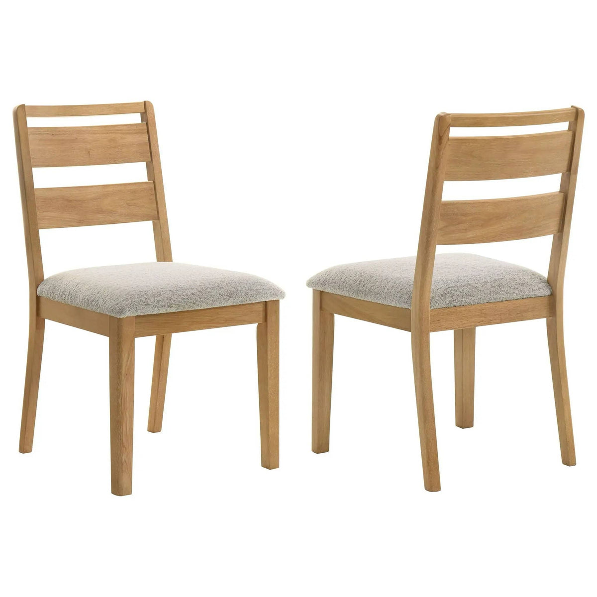 Duncan Ladder Back Dining Side Chair Washed Oak (Set of 2) | 20.25 x 22.5 x 35.75 in | Solid Wood & Fabric | Dining Room