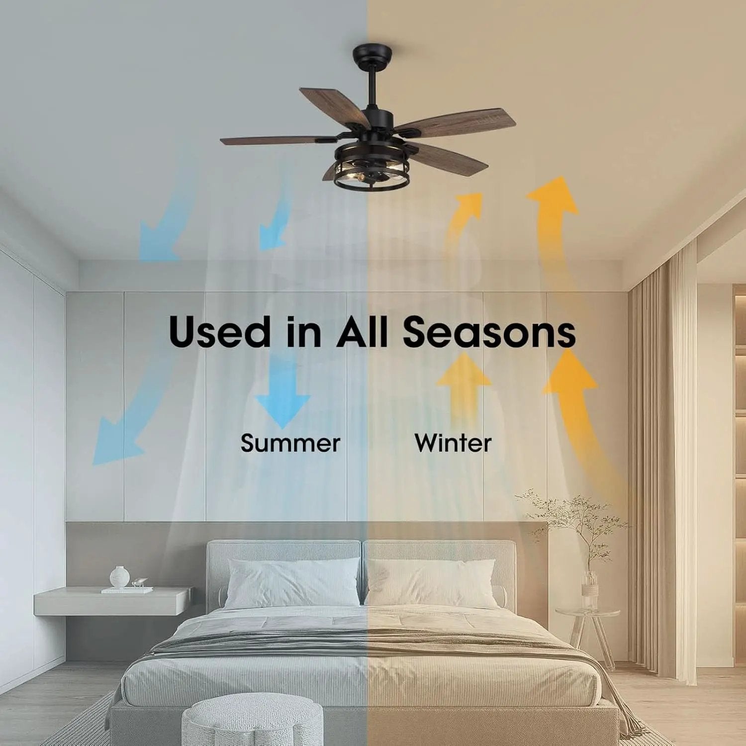 42 Inch Caged Ceiling Fan With Remote Control For Indoor And Outdoor from PriceLows™