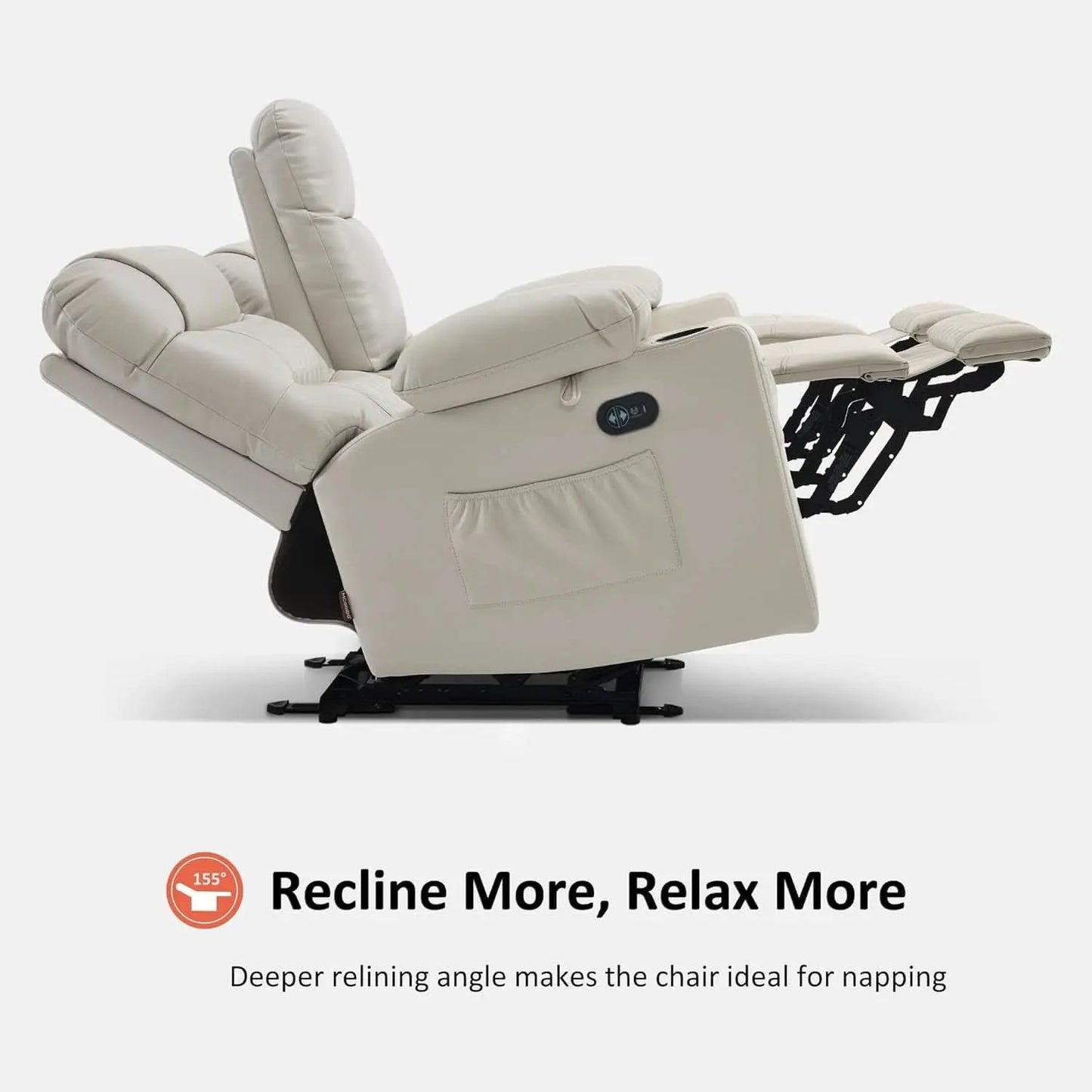Power Recliner Loveseat With Console And Heat Vibration USB Light Grey from PriceLows™