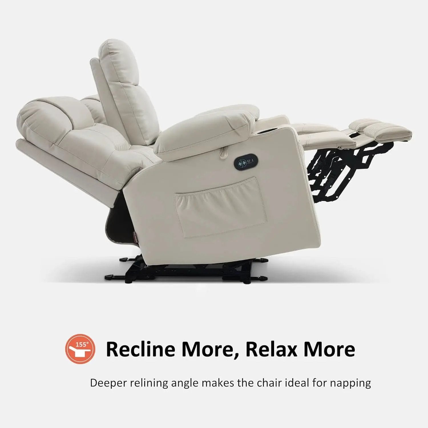 Power Recliner Loveseat With Console And Heat Vibration USB Light Grey from PriceLows™