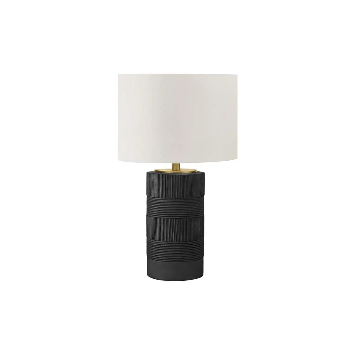 Table Lamp, Lighting, Resin, Contemporary Black / | 14 x 14 x 23.75 in | Fabric & Resin | Cream