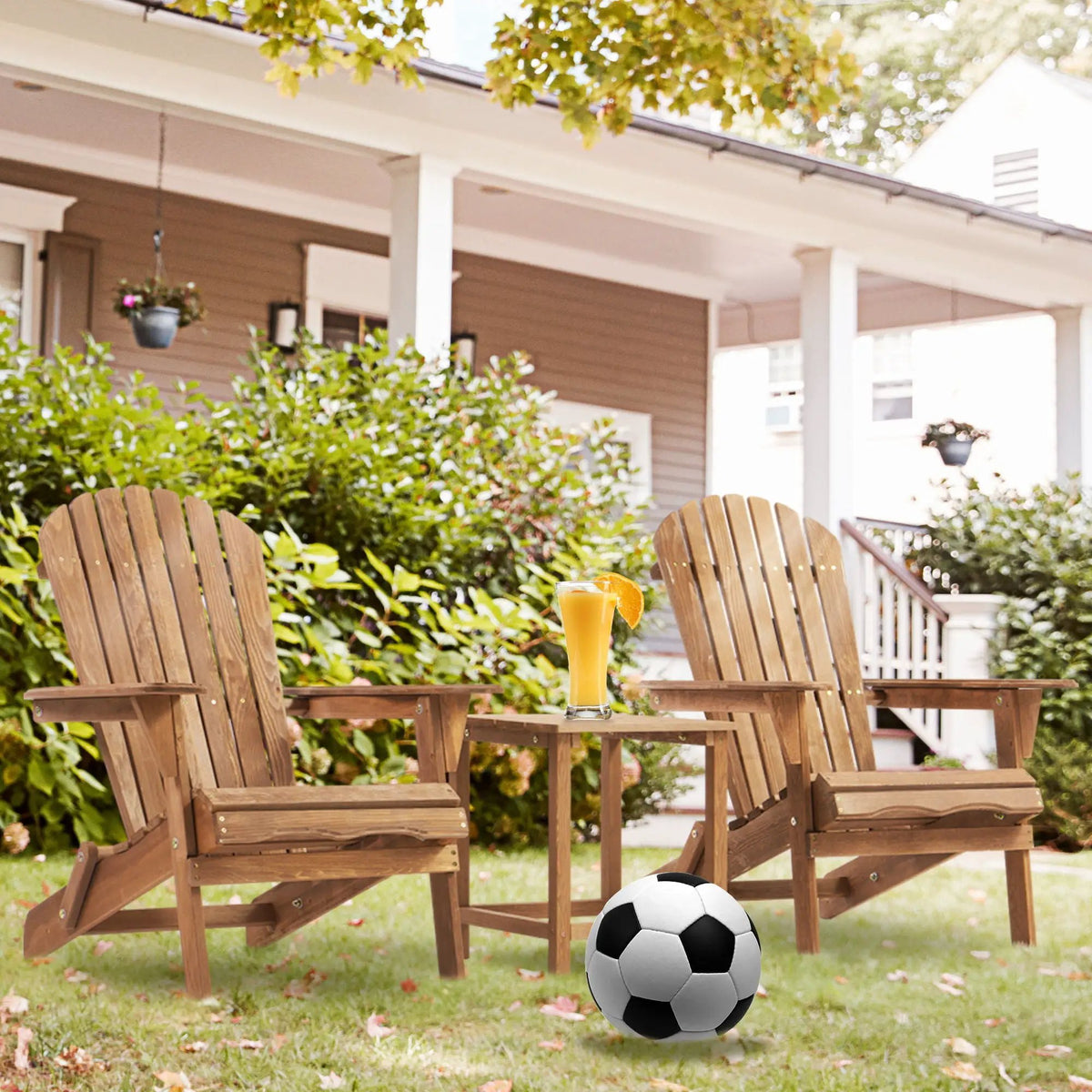 Folding Adirondack Chairs | Set Of 2 | Solid Cedar Wood | Space-Saving Design