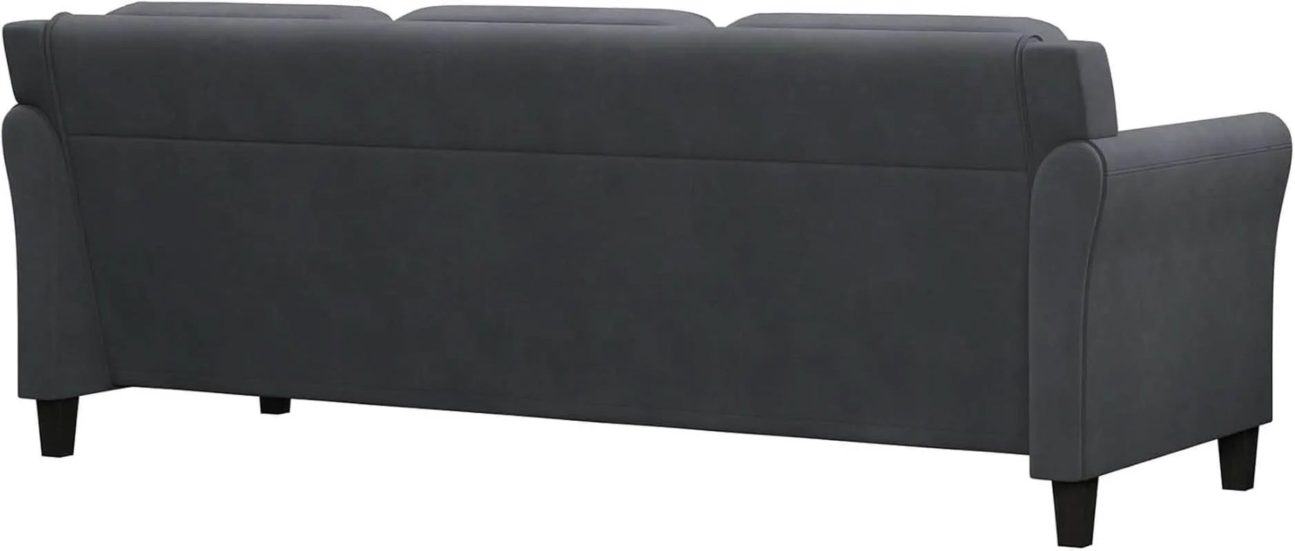 Harrington Grey Sofa Button Tufted Rolled Arm With Plush Cushions from PriceLows™
