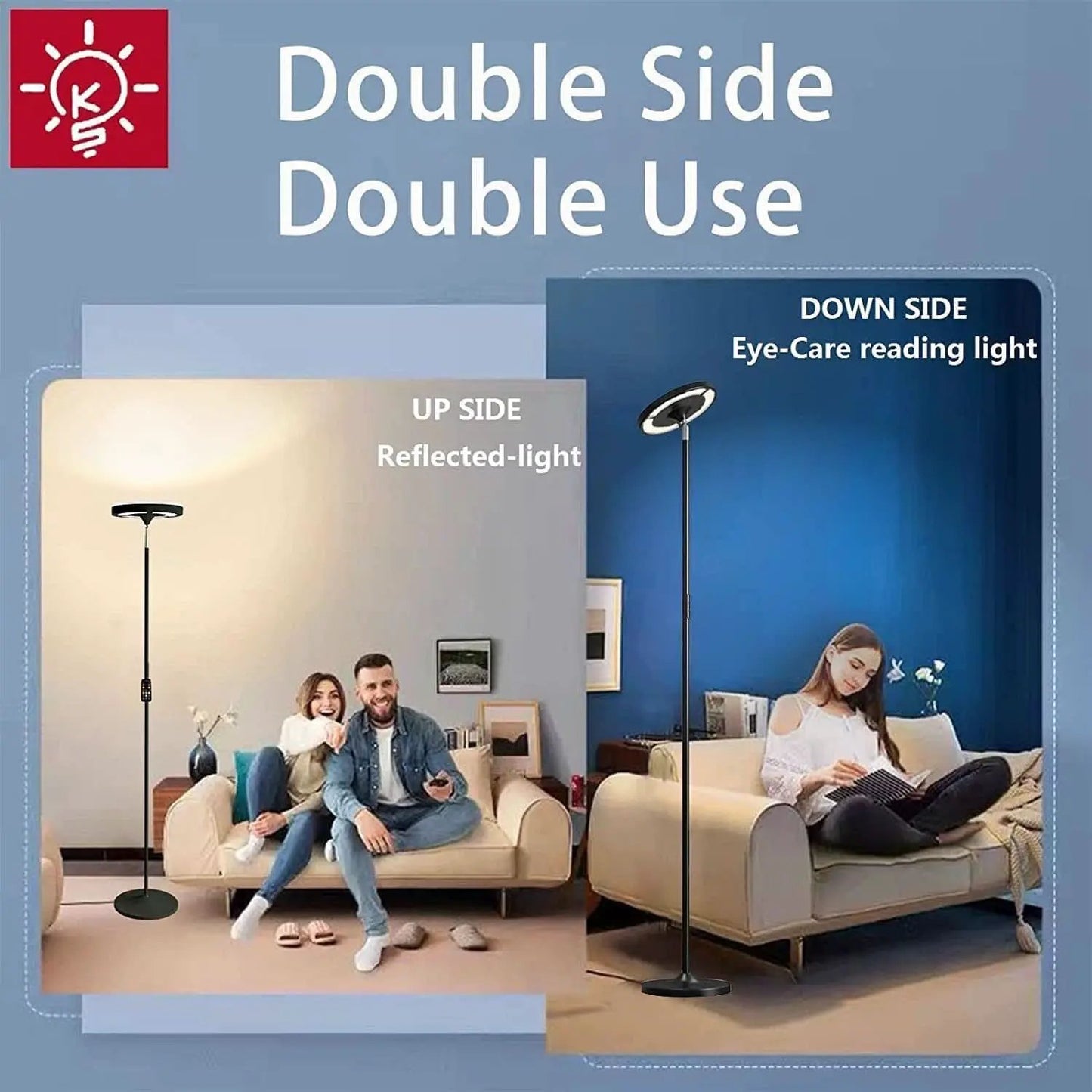 RGB LED Floor Lamp With Remote Dual Side Lighting 2600 Lumens from PriceLows™