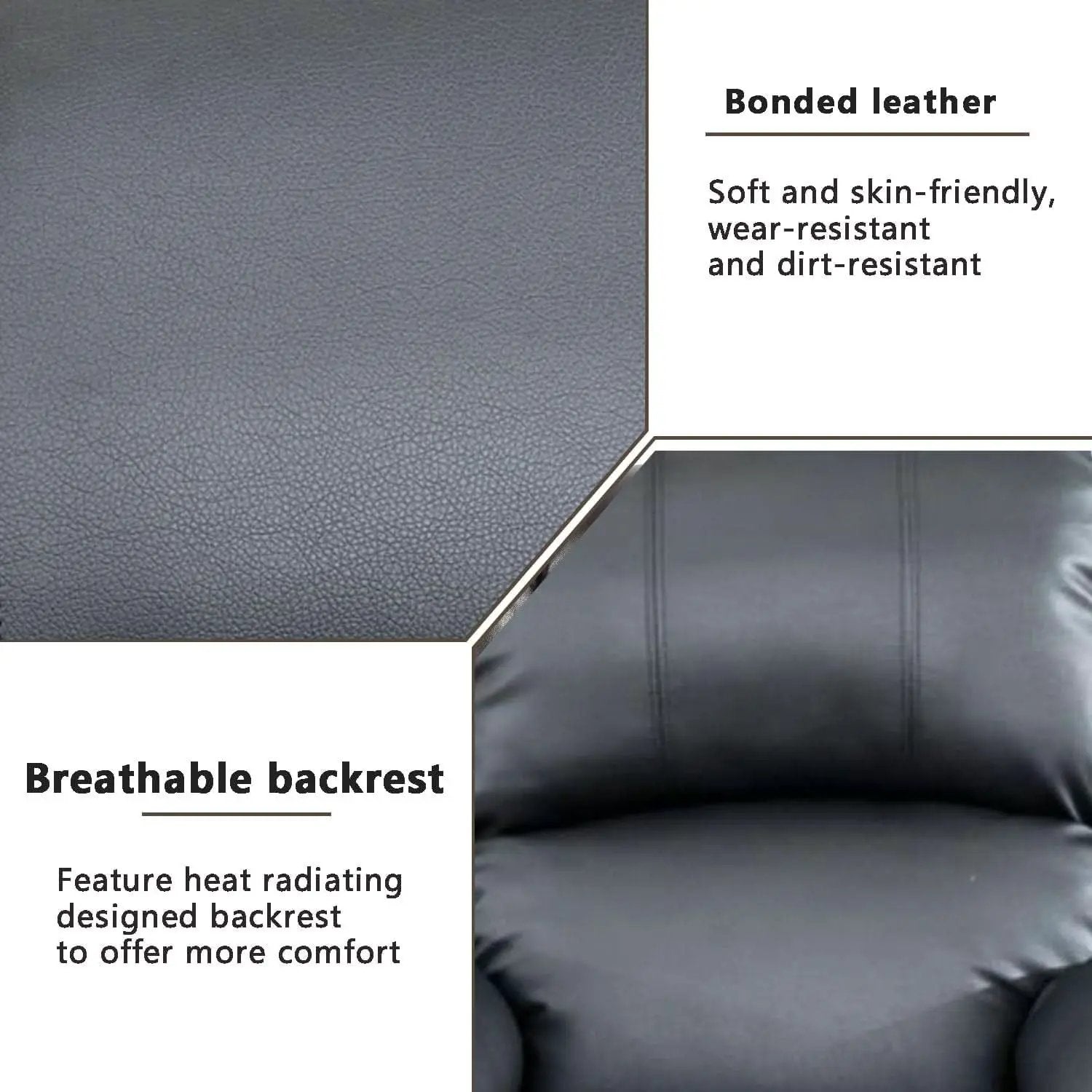 Leather Recliner Sofa Set Black For Living Room And Small Spaces from PriceLows™