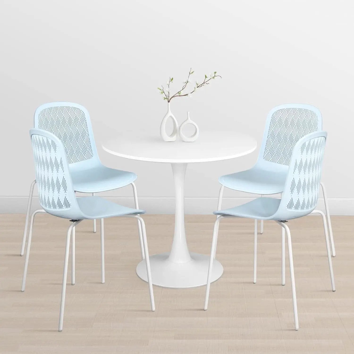 Armless Modern Chairs With Metal Legs Set Of 4 For Dining from PriceLows™