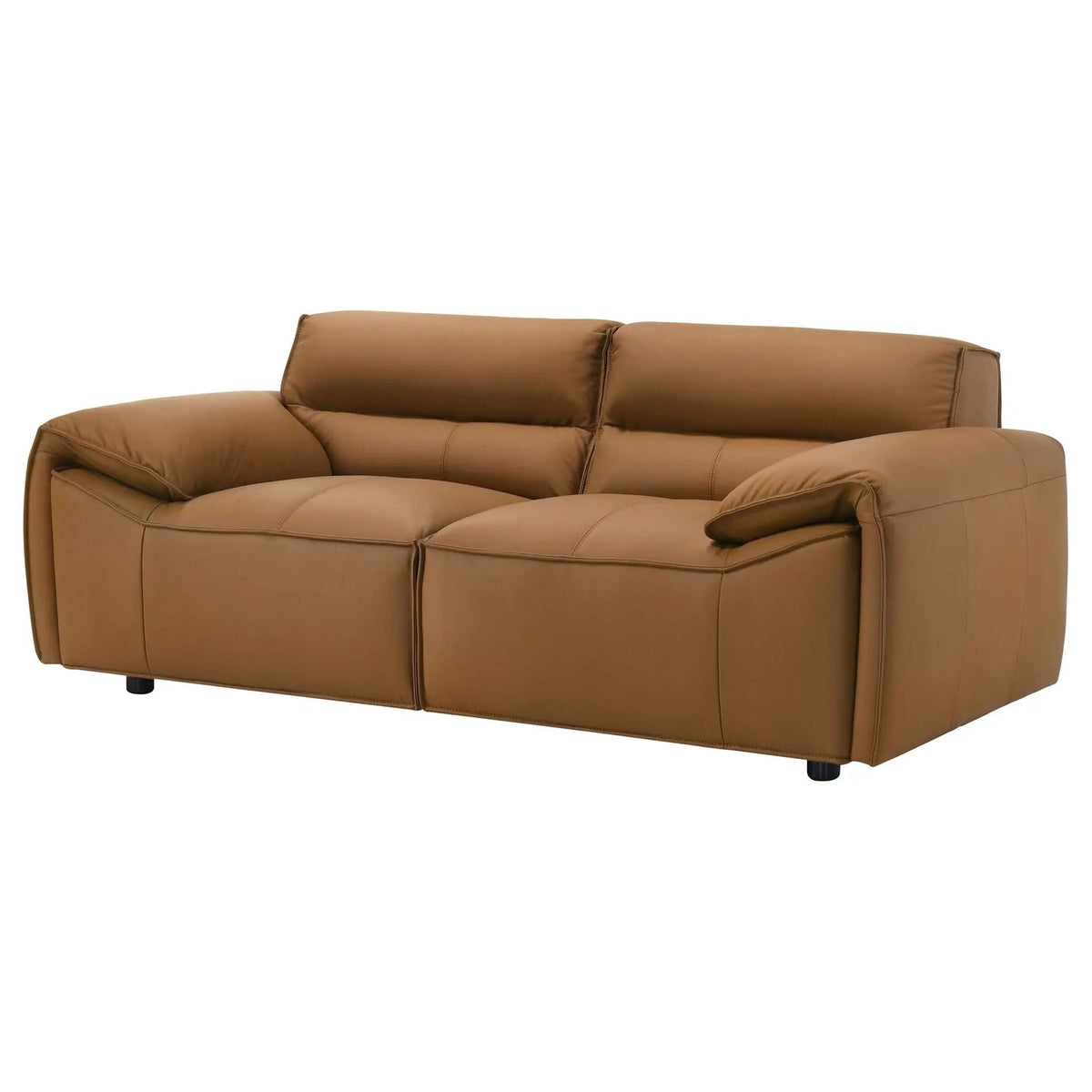 Buxton Top Grain Leather Upholstered Loveseat | 73.5 x 37.5 x 29.5 in | Leather | Orange