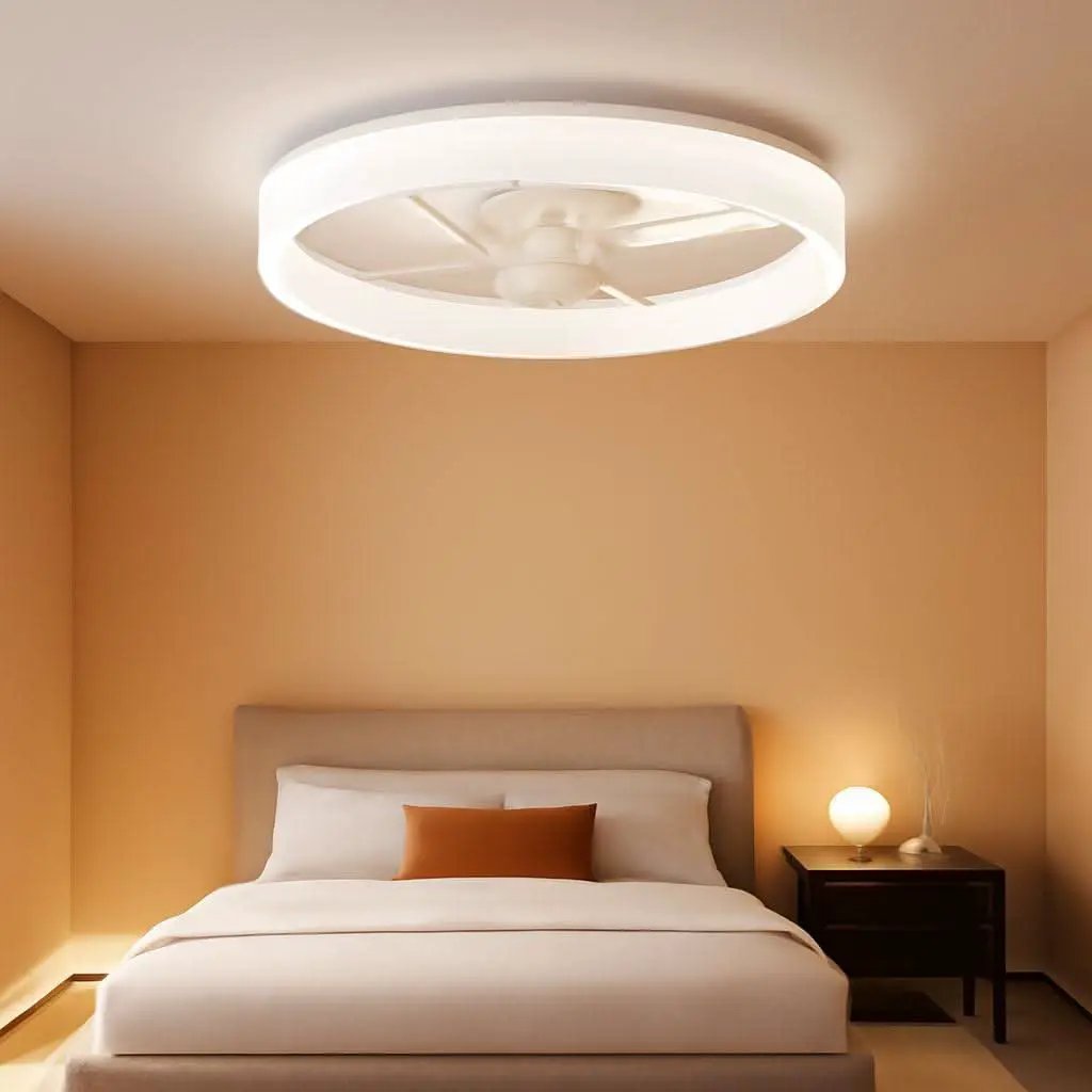 20 Inch Flush Mount Ceiling Fan With Light And DC Motor from PriceLows™