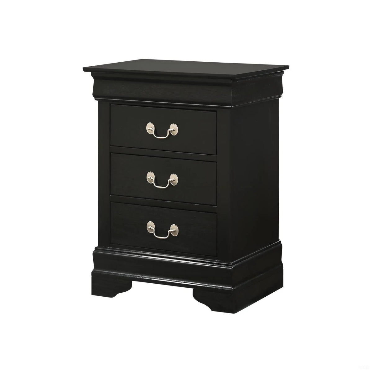 Louis Phillipe Nightstand | Traditional Wood Design | English Dovetailed Drawers | Metal Center Guides