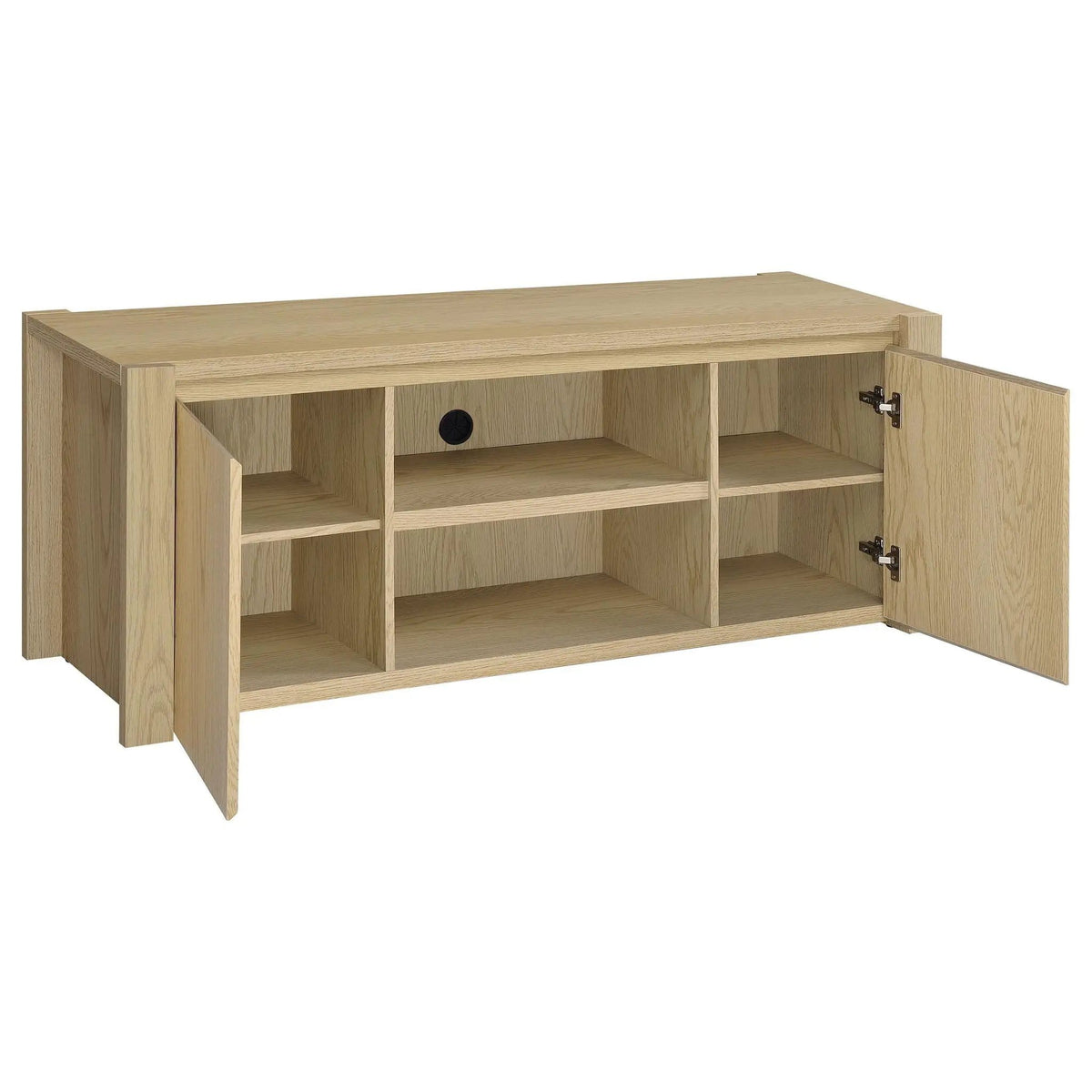 Laurelton 60-inch 2-door TV Stand Media Console | 60 x 17.5 x 23.5 in | Engineered Wood & Veneer | Light Oak
