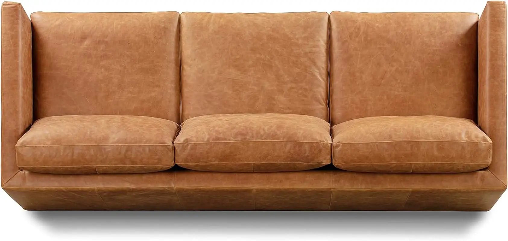 Nolita 85 Inch Cognac Tan Full Grain Pure Aniline Leather Sofa from PriceLows™