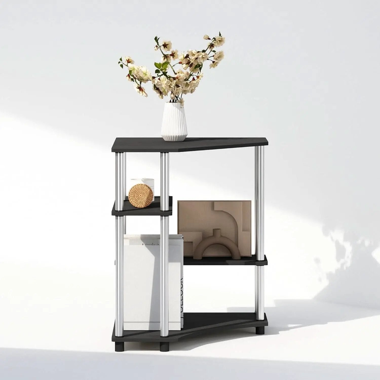 Turn N Tube Corner Shelf Americano Display Rack Bookshelf from PriceLows™
