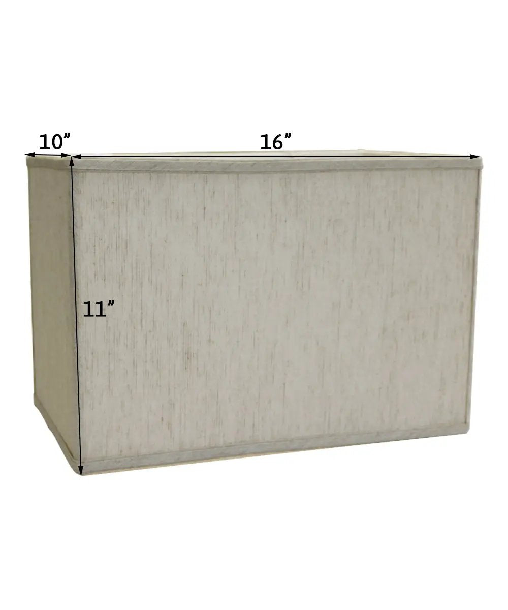 Rectangular Drum Lampshade | 16X11 Inches | Linen Fabric | Oatmeal