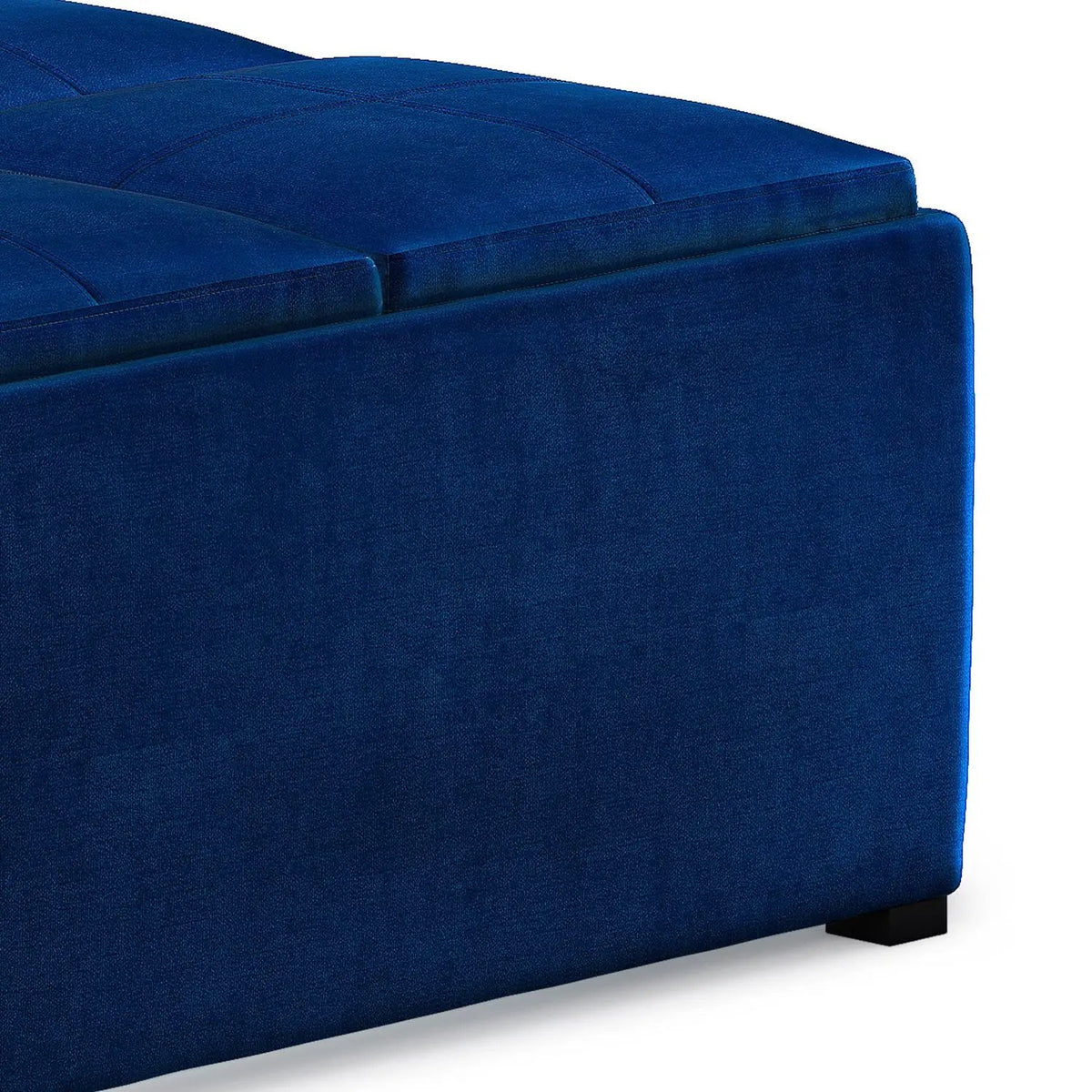 Avalon Square Storage Ottoman | Coffee Table Design | Four Flip Over Serving Trays | 35 Inch Width