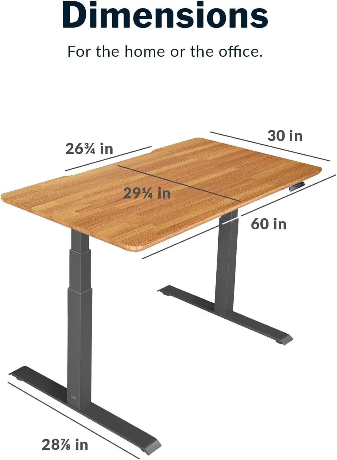 Electric Standing Desk 60 Inch With Butcher Block Top from PriceLows™