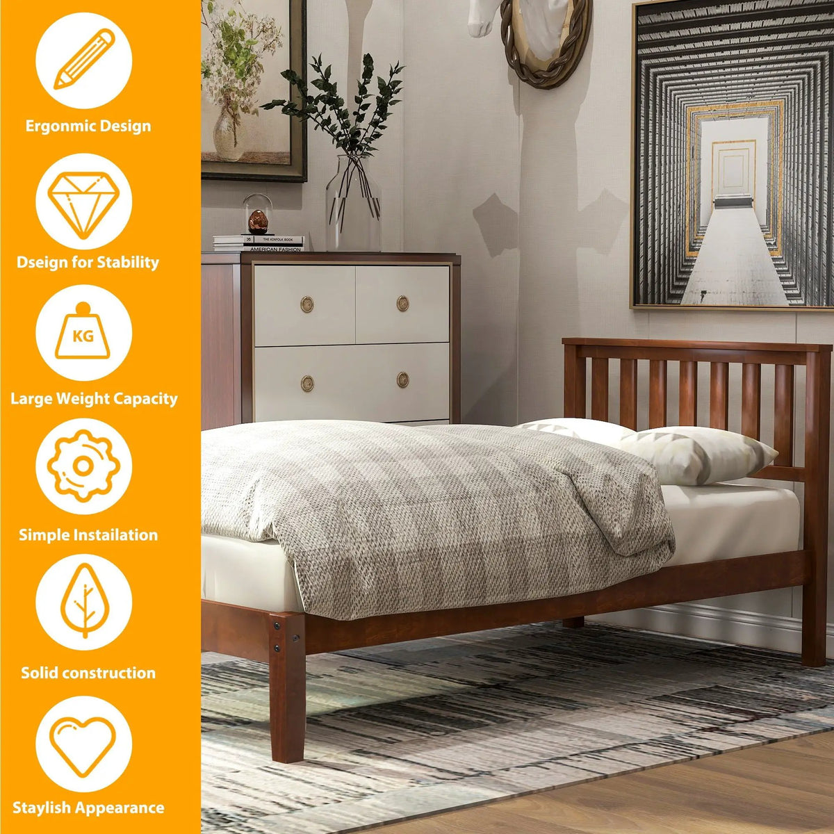 Platform Bed | Solid Wood | Headboard And Footboard | Slat Support