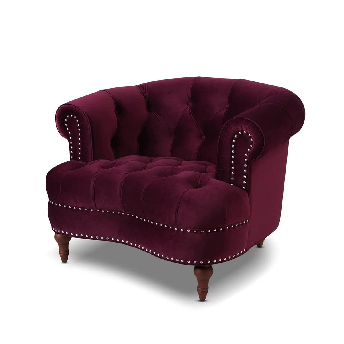 La Rosa Accent Chair | Victorian Tufted Style | Woven Fabric Upholstery | Durable Construction