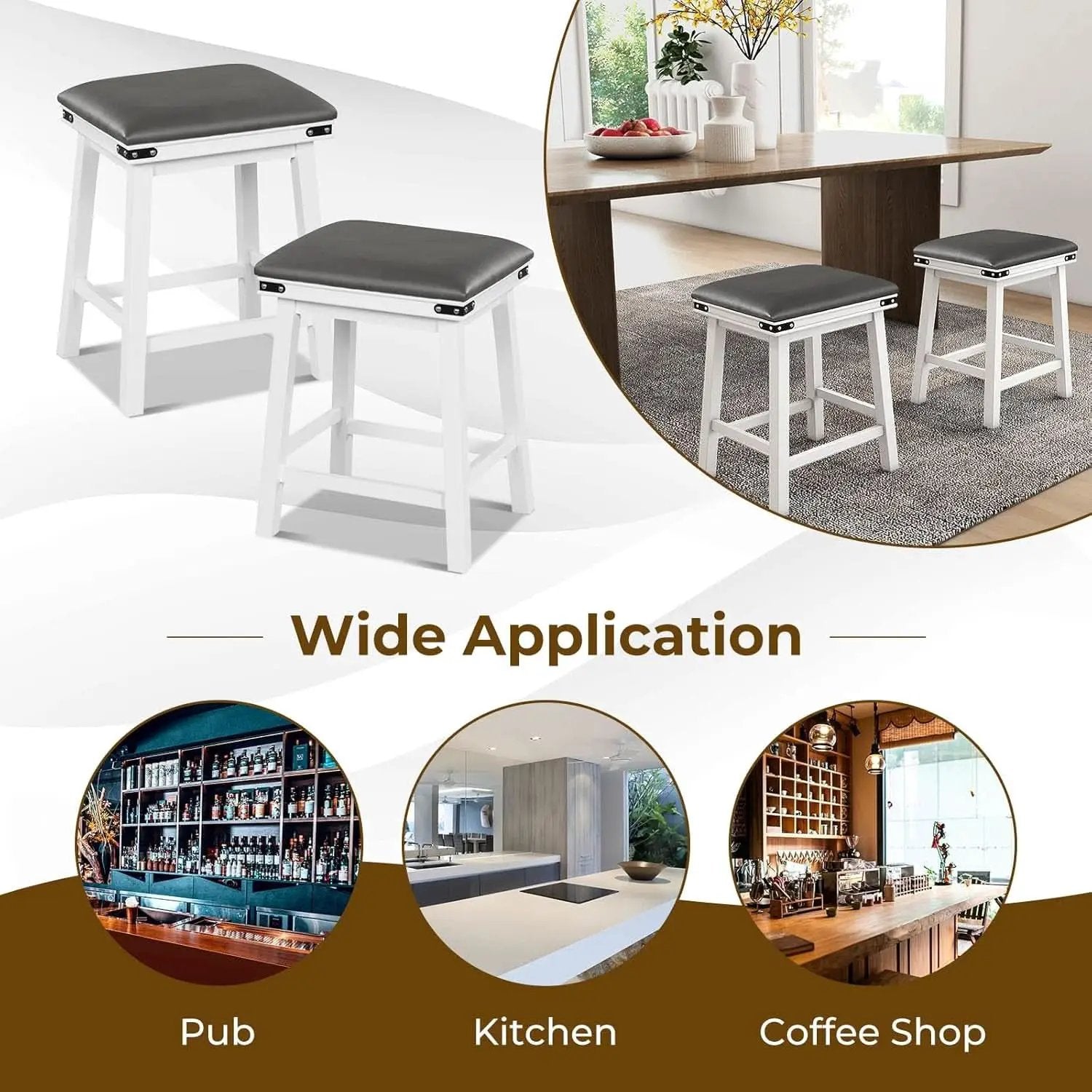 24 Inch Counter Height Bar Stools Set of Two from PriceLows™