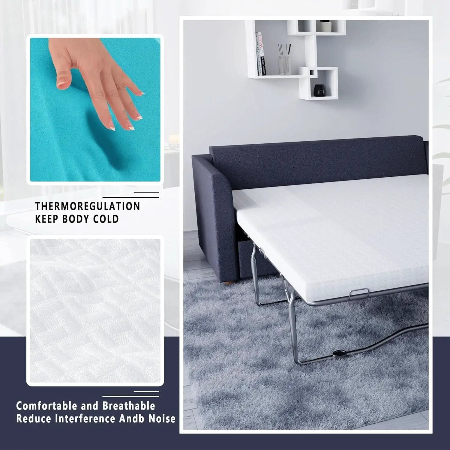 5Inch Memory Foam Queen Sleeper Mattress CertipurUS from PriceLows™