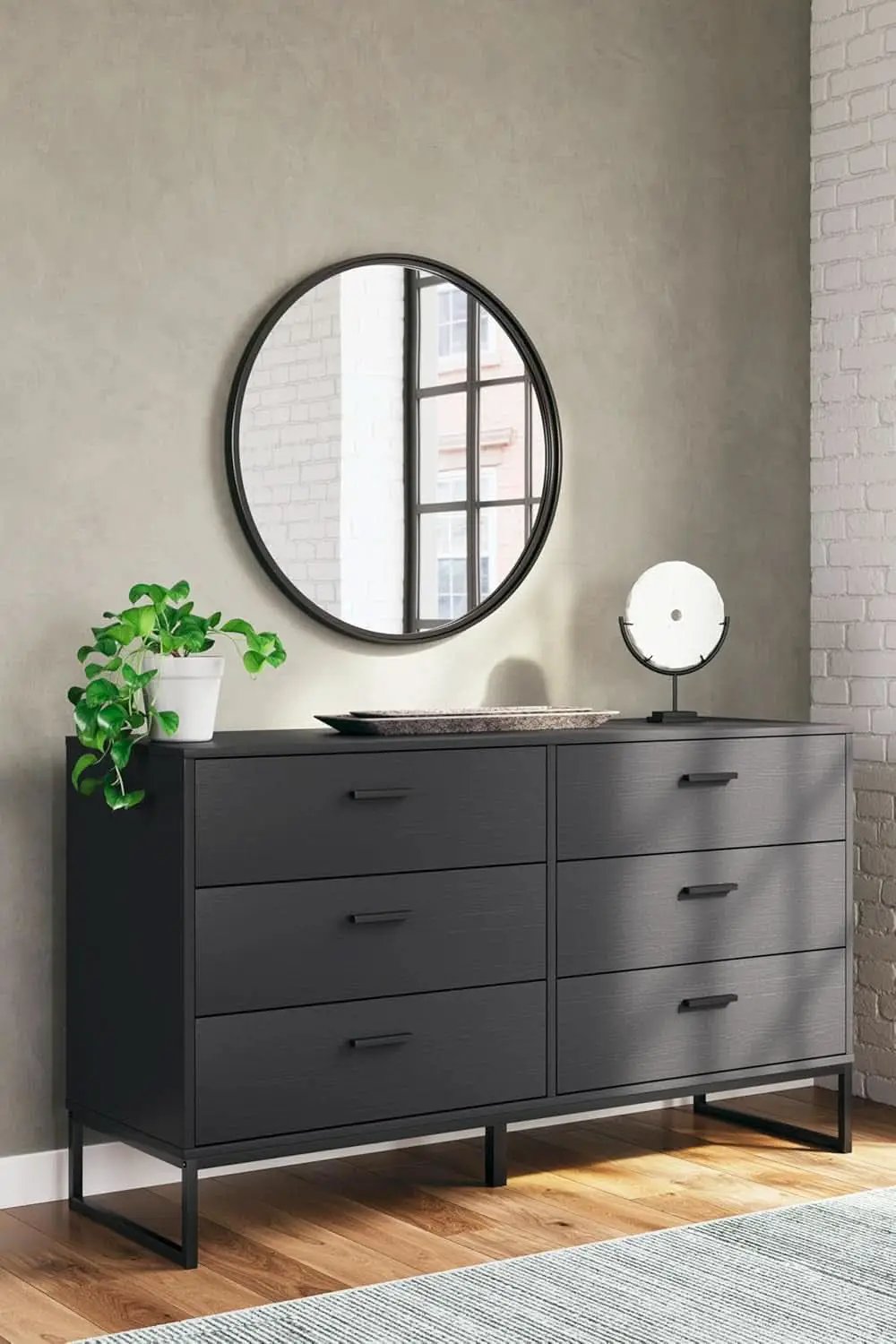 Socalle Modern 6-Drawer Dresser Black With Safety Stop from PriceLows™