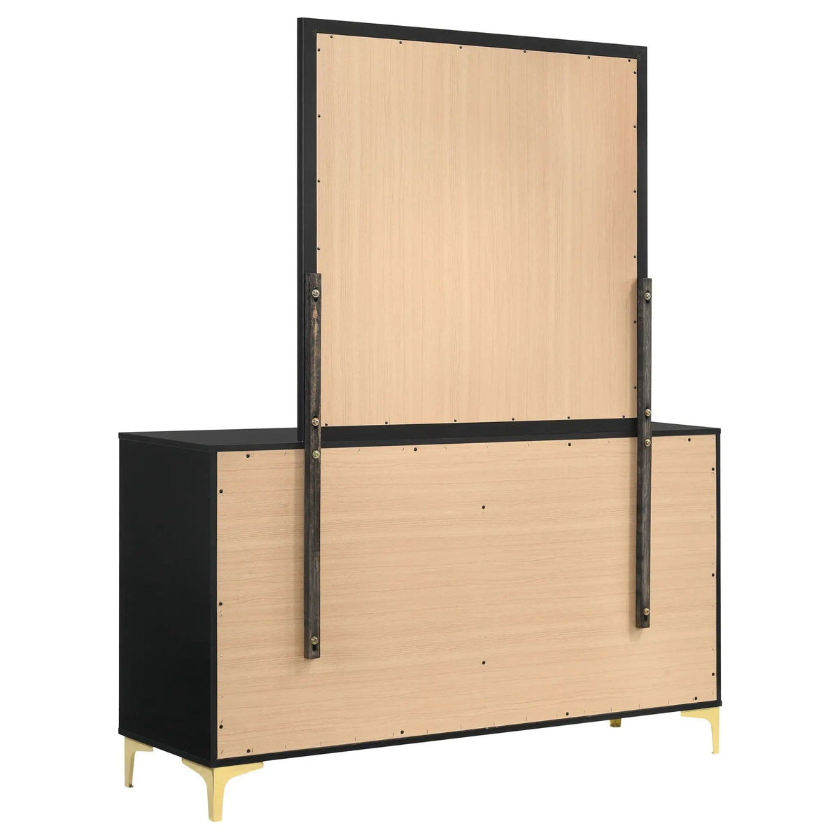 Kendall 6-drawer Dresser with Mirror | 58.5 x 15.75 x 73.75 in | 6-Drawer | Black