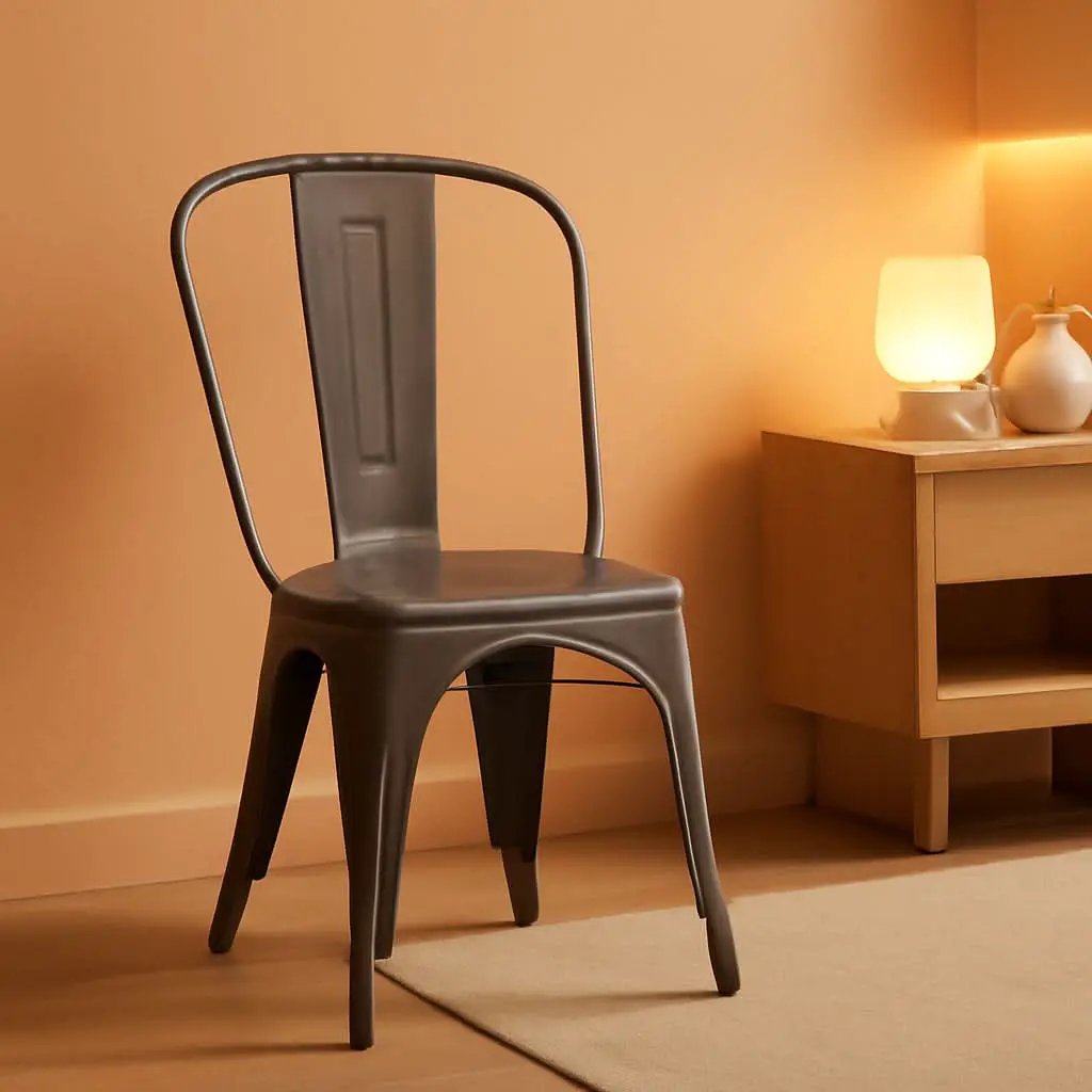 Tolix Style Metal Dining Chair 18 Inch Stackable Set Of 4 from PriceLows™