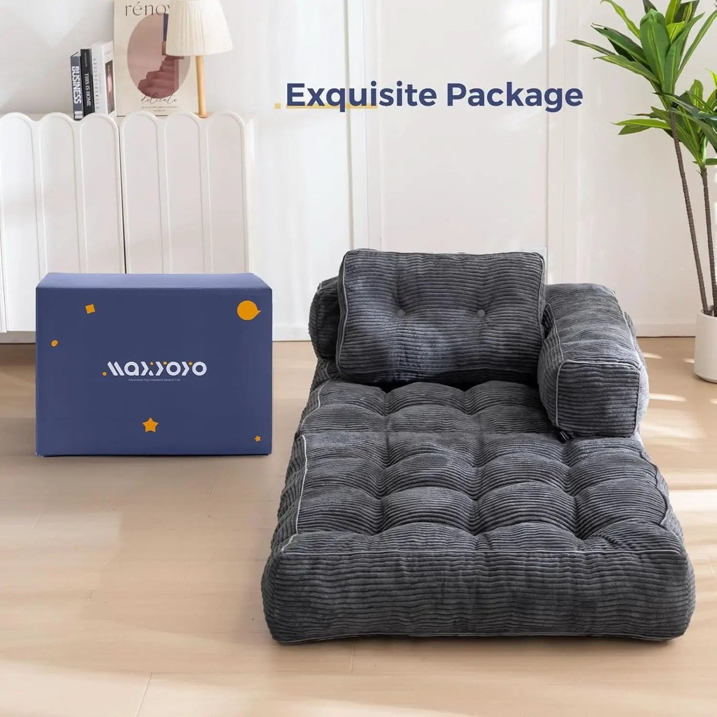 L Shaped Folding Sofa Bed Grey Convertible Sleeper Sofa from PriceLows™