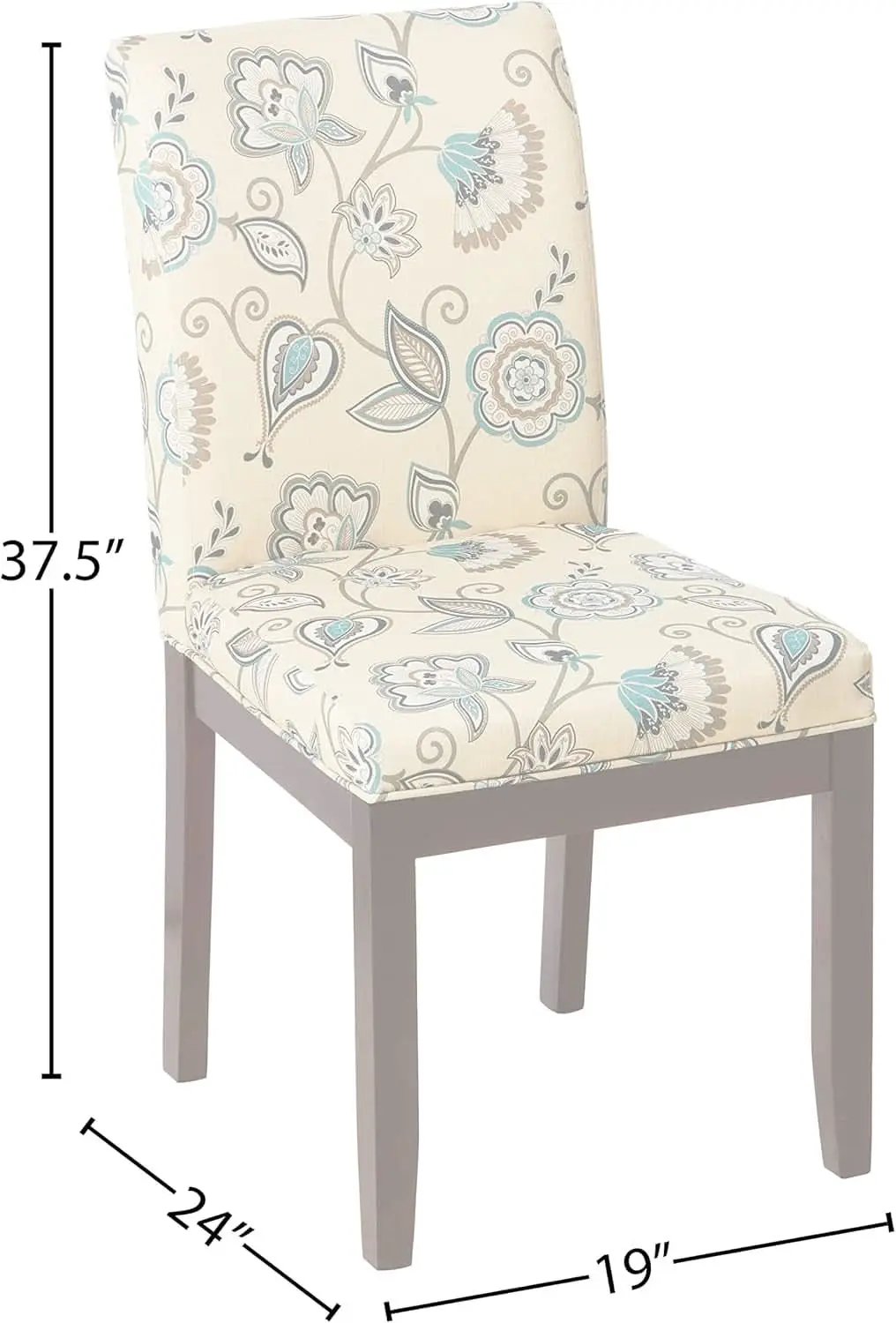 Dakota Upholstered Parsons Chair Avignon Sky Espresso Legs from PriceLows™