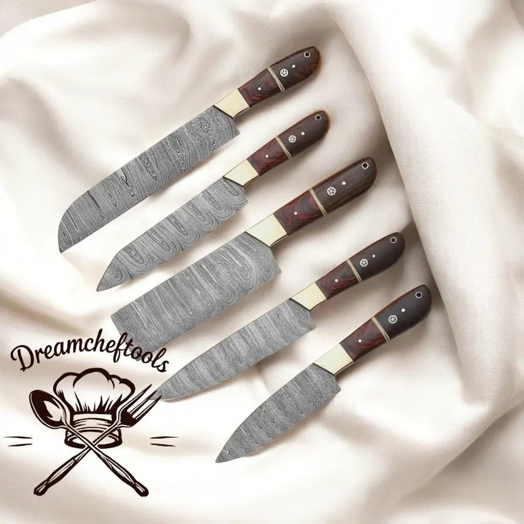 Expensive Knife Set – 13” Handmade Damascus Steel Chef Knife with Pakka Wood Handle & Leather Sheath from PriceLows™