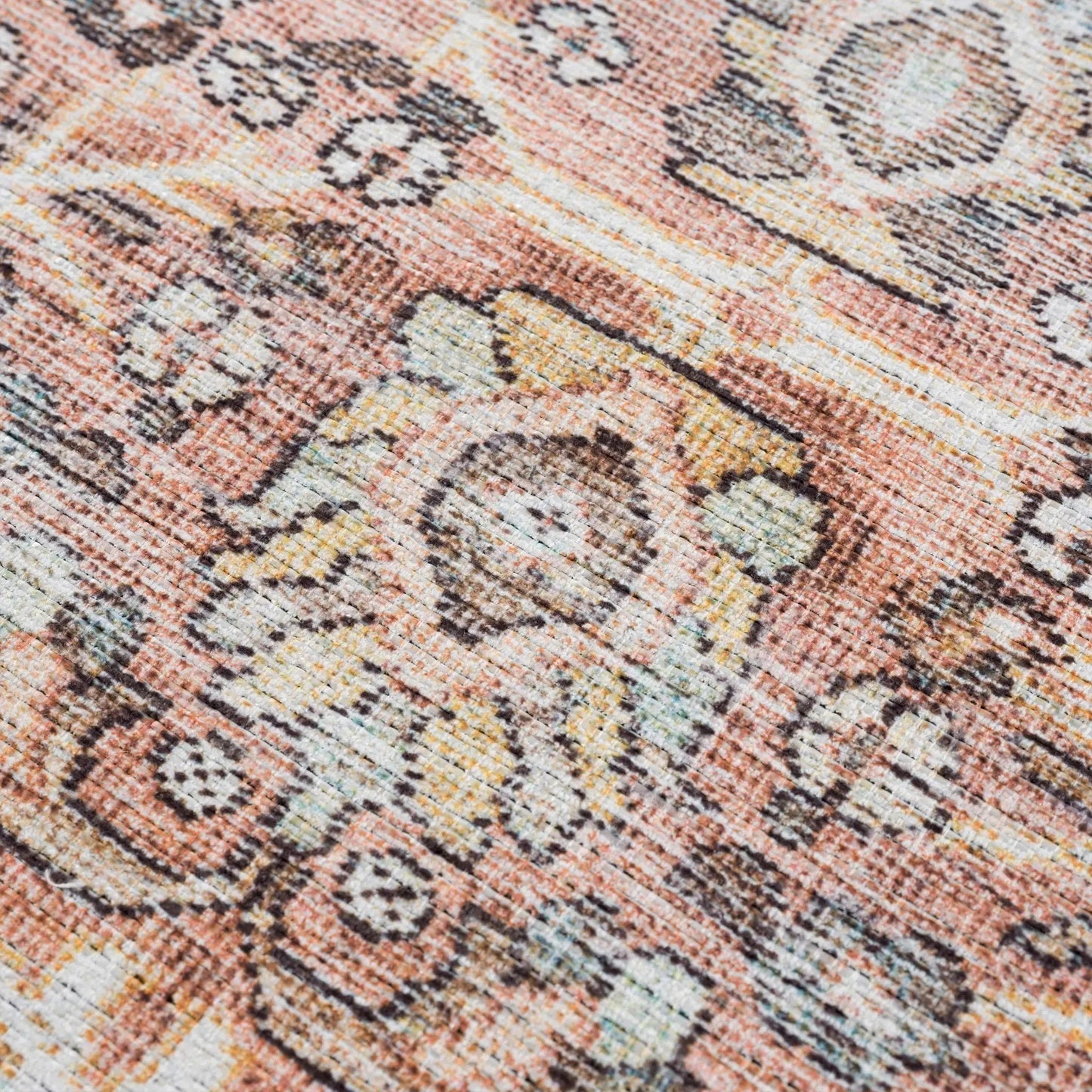Urpi Rose & Brown Washable Area Rug from PriceLows™