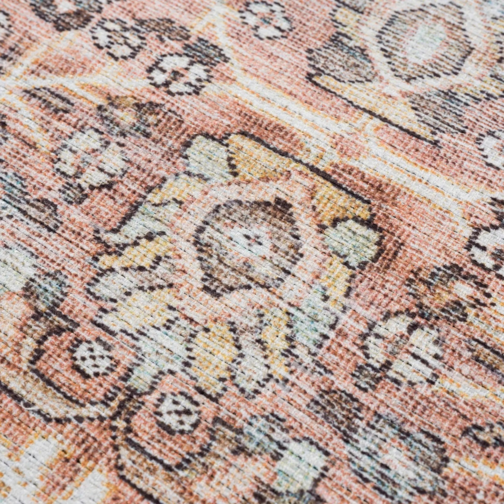 Urpi Rose & Brown Washable Area Rug from PriceLows™