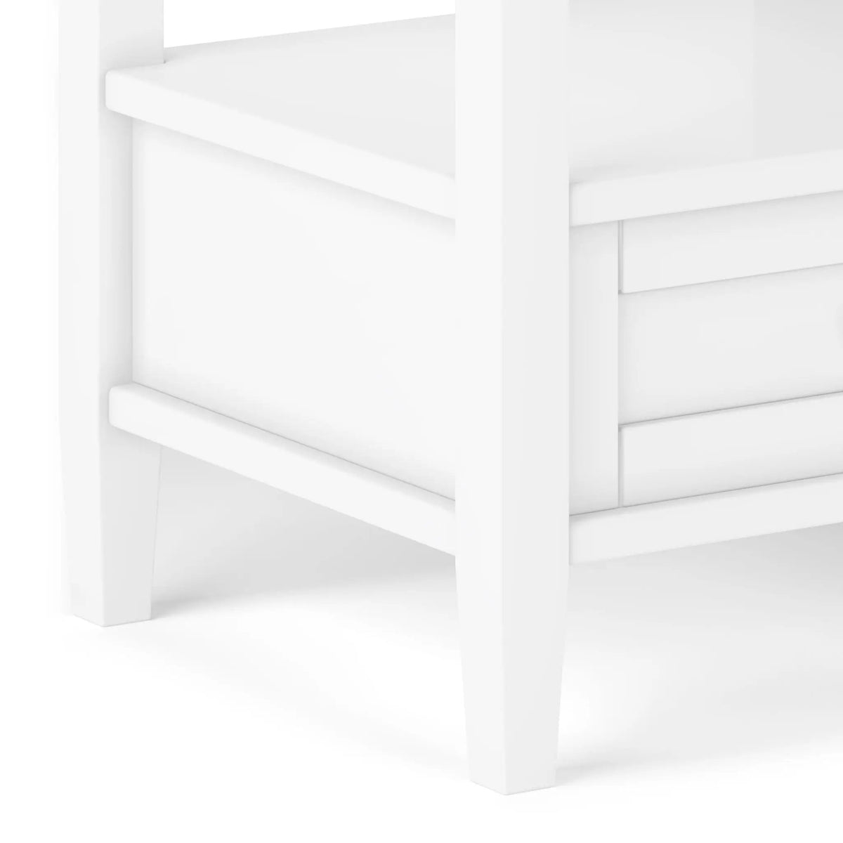 Warm Shaker Solid Wood Table | Bottom Drawer | Open Shelf Storage