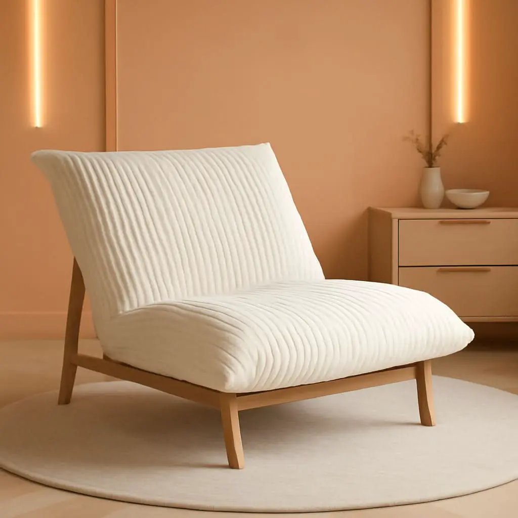 Modern 47.24 Inch Beige Oversized Chaise Lounge Chair from PriceLows™