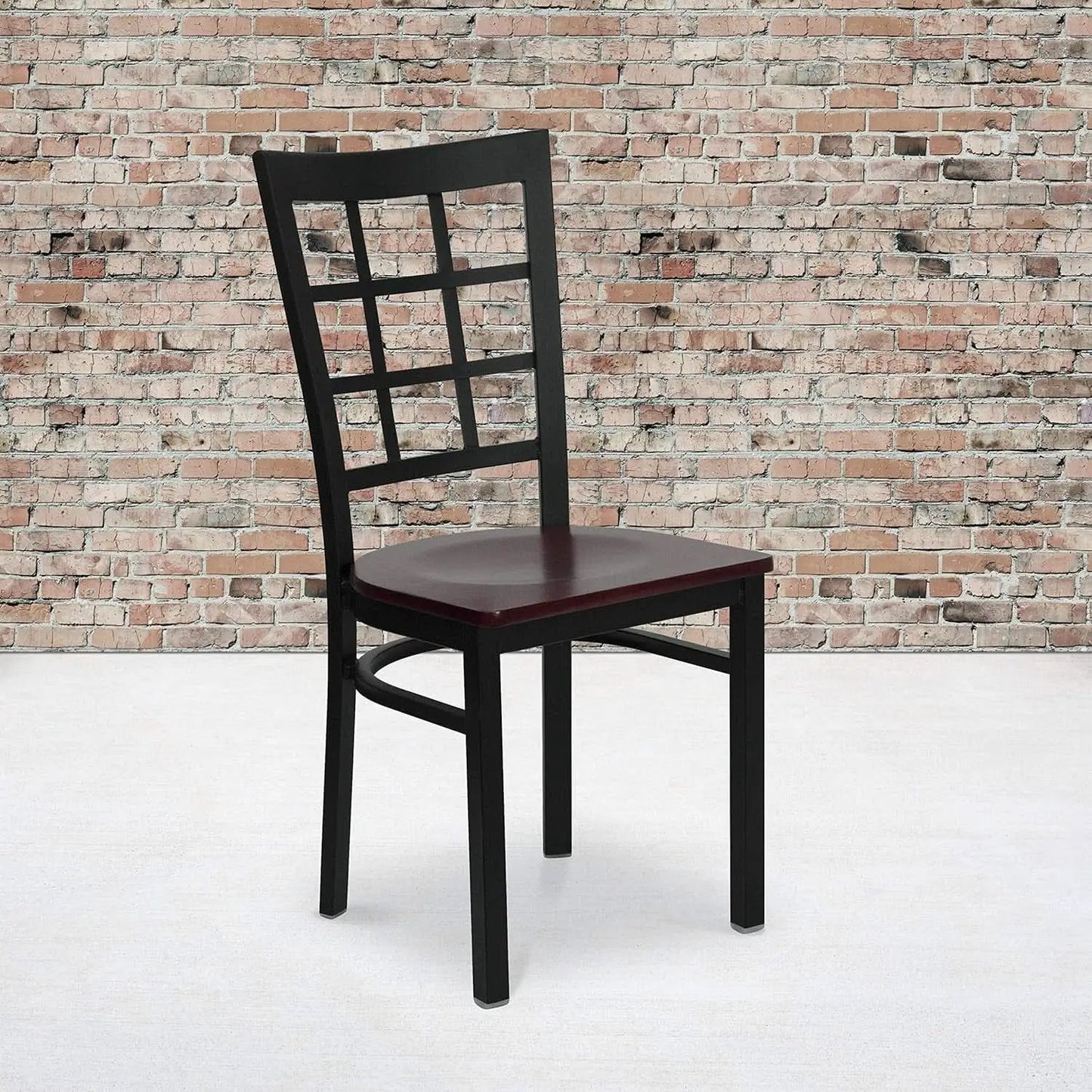 Hercules Series Black Window Back Metal Restaurant Chair from PriceLows™