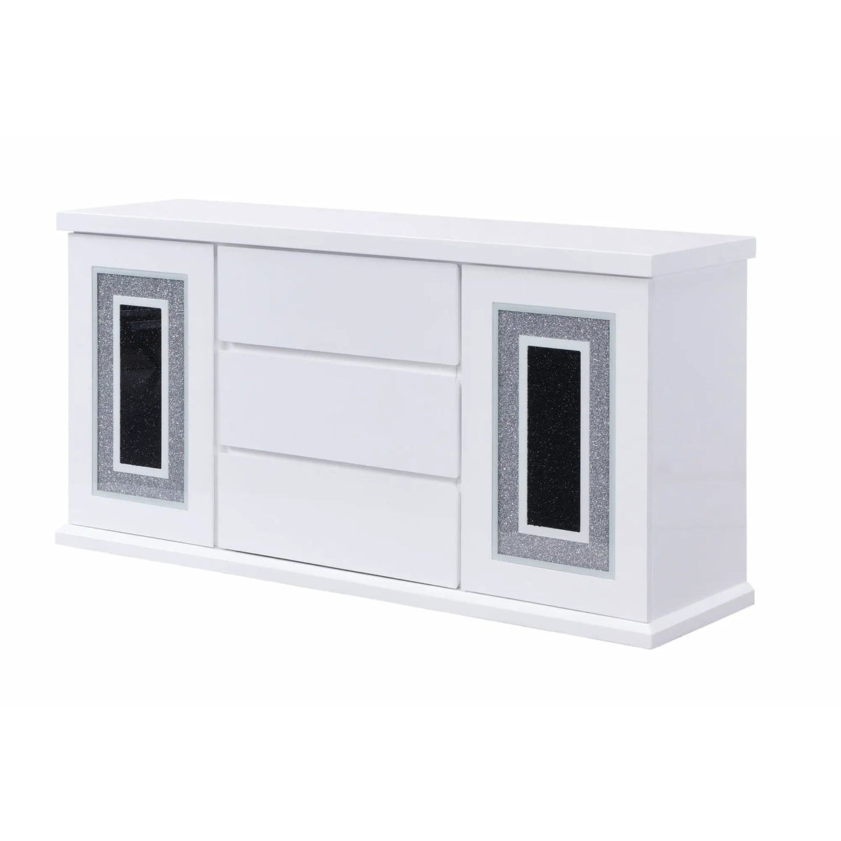 Ariya Buffet With Clear Glass Inlay | 2 Pieces | Glass & Acrylic | Dining Room